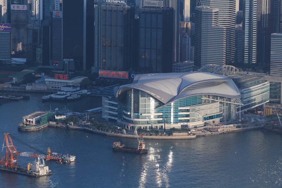 Hong Kong Convention and Exhibition Centre on the Victoria Harbour waterfront